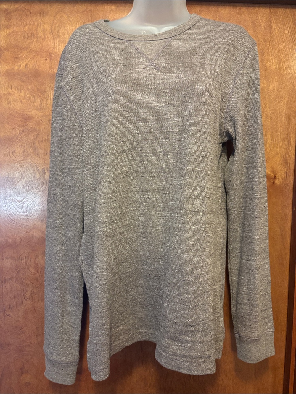 Sonoma Men's Heathered Gray Crewneck Long Sleeve Shirt